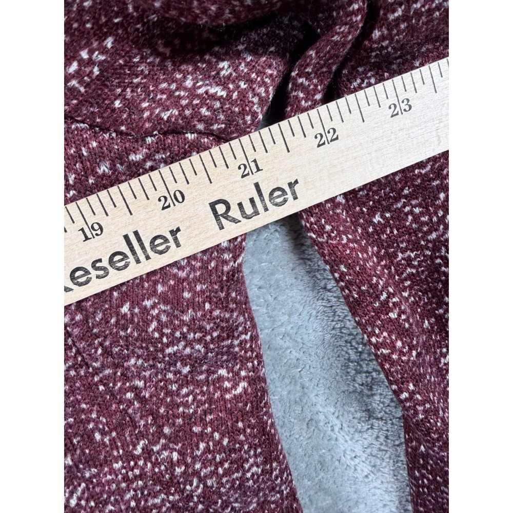 Iceburg Outerwear Fleece Zip Hoodie Jacket Mens L Maroon Speckled Full Zip - Picture 4 of 7
